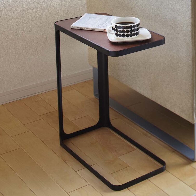 Yamazaki Home Small Metal And Wood Bedside Compact Side Table